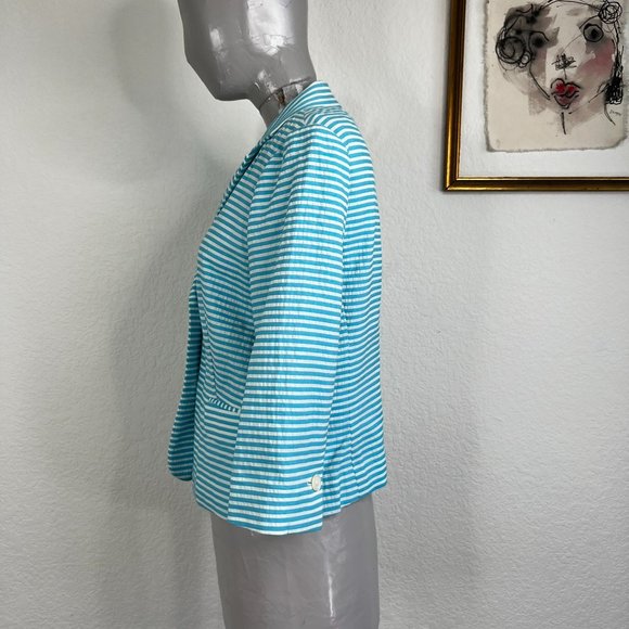 Brooks Brothers Stellita FitSeersucker Striped Cropped Blazer - Picture 5 of 11